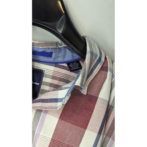 Tommy Bahama Shirt XLarge Red Blue White Long Sleeve Button Down Cotton Silk - Picture 5 of 7